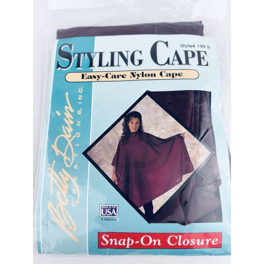 Betty Dain Vinyl Plum Styling Cape - Snap On Closure - Vintage 80s 90s Hair New